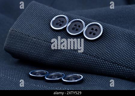 Sleeve of a men's jacket with buttons. Jacket element. Sleeve Stock Photo