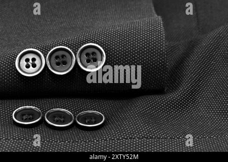 Sleeve of a men's jacket with buttons. Jacket element. Sleeve Stock Photo