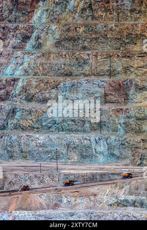 Rich Copper Deposits in the Morenci Copper Mine, Arizona  Largest Copper mine in North America Stock Photo