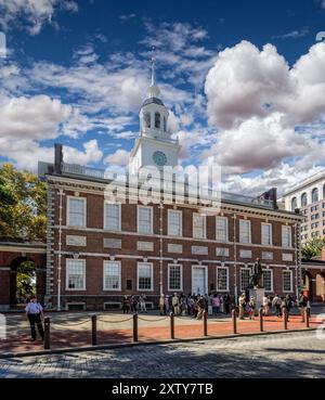 Independence Hall is the centerpiece of Independence National Historical Park in Philadelphia, Pennsylvania Stock Photo