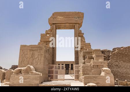 Dendera(Denderah) Temple complex, Hathor temple, gate of Domitian and Trajan, Qena Governorate, east bank of the Nile, Egypt, North Africa, Africa Stock Photo