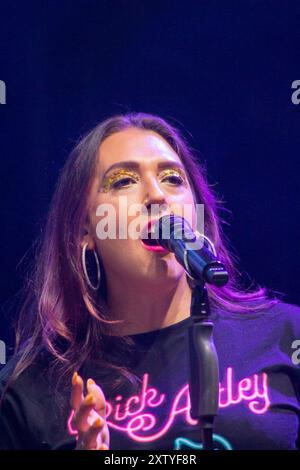 Camp Bestival, Weston Park, Shropshire, UK. 16th Aug, 2024. Rick Astley is the headline act on Friday night and performs on the Park Stage at one of the UK's best loved and most successful Family Music Festivals. Credit: Julian Kemp/Alamy Live News Stock Photo