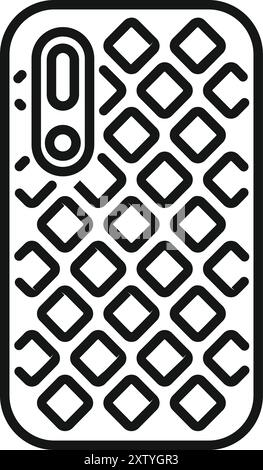 Smartphone case featuring a repeating geometric pattern, providing both protection and a stylish aesthetic Stock Vector
