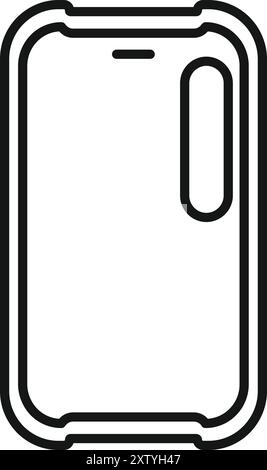 Outline smartphone case protecting from damage icon for web design isolated on white background Stock Vector