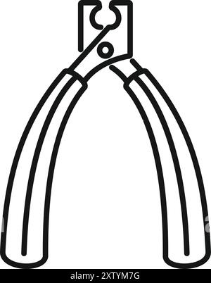 Line art icon of nail clippers, perfect for representing nail care and hygiene Stock Vector
