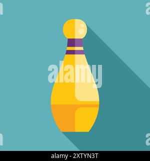 Minimalist vector illustration featuring a yellow bowling pin, ideal for projects related to bowling, leisure activities, or graphic design Stock Vector