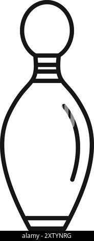 Simple bowling pin rendered in a thick black outline, ready to be knocked down for a strike Stock Vector