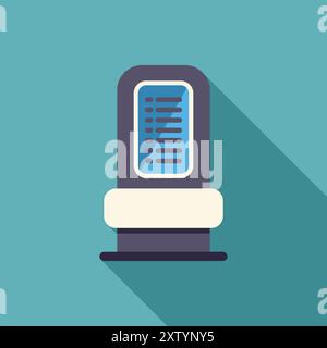 Self service kiosk with a digital menu allowing customers to place orders without interacting with staff Stock Vector
