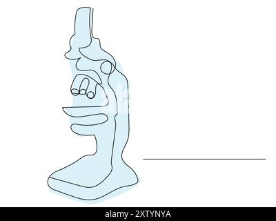 Illustration of a Simple Microscope in a Minimalist Style Showcasing Scientific Exploration and Discovery Stock Vector