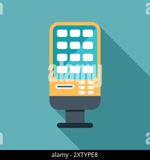Vending machine offering beverages and snacks with a touch screen interface for easy selection Stock Vector