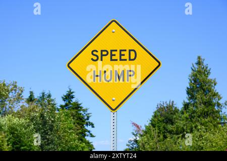Speed Bump Road Sign, USA Stock Photo - Alamy