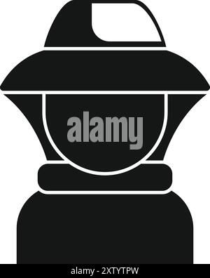 Black and white silhouette of a beekeeper wearing protective gear Stock Vector
