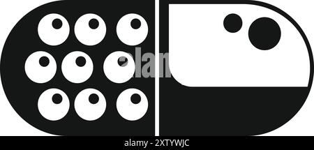 Simple icon of a pill, representing concepts such as medicine, healthcare and pharmaceuticals Stock Vector