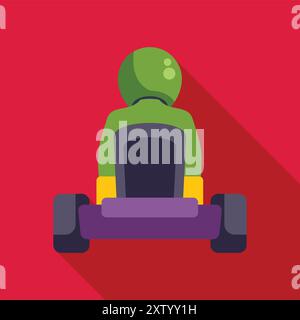 Go kart racer is sitting in their vehicle waiting for the race to begin Stock Vector