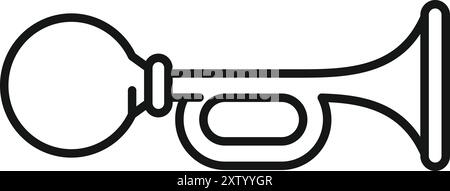 Simple line icon of a vintage hand air horn, usually used for festivities and celebrations Stock Vector