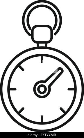Simple line icon of a pocket watch, symbolizing the concept of time passing Stock Vector