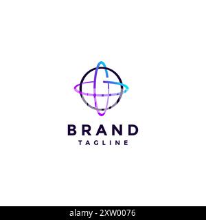 Initial Letter G And O In Minimalist Curved Lines Design. Initial Letter G Surrounded Circle Symbol Design. Stock Vector