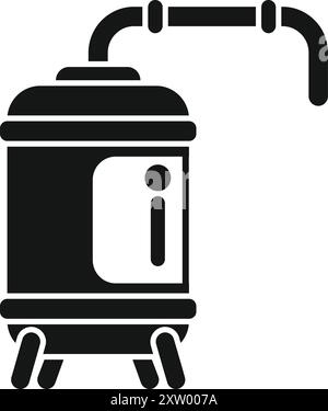 Simple vector icon representing a water heater boiler, suitable for plumbing related designs Stock Vector