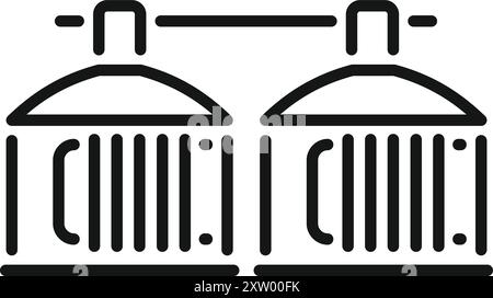 Line icon of a biogas plant producing sustainable and renewable energy Stock Vector
