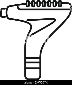 Simple minimalist line art icon of an electric fabric shaver, a modern device for removing lint and bobbles from clothing Stock Vector