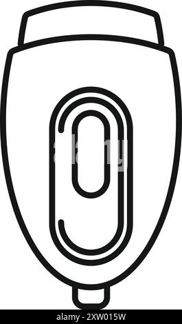 Electric epilator showing power button icon vector outline illustration Stock Vector