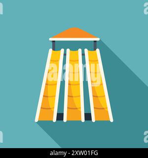 Amusement park drop tower flat vector illustration Stock Vector Image ...