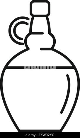 Simple, bold lined icon of a bottle with a handle Stock Vector