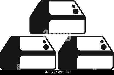 Three gold bars forming a pyramid shape representing wealth and investment Stock Vector
