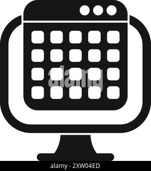 Computer monitor is displaying a spreadsheet, suggesting data analysis and financial calculations Stock Vector