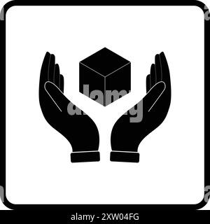 Both Hand with home icon, purchase house, home loan, home saving, hand holding house, Buying property real estate Stock Vector