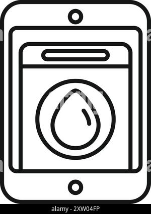 This icon represents a smart water leak detection system, perfect for illustrating the concept of water security in a modern home Stock Vector