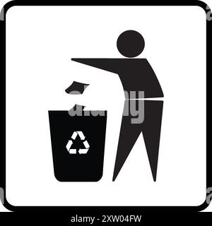 recycling Black sign, Green symbol, Recycling rotation arrow, Black arrows recycle, Recycle logo Stock Vector