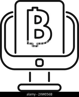 This icon represents the concept of mobile payment using cryptocurrency Stock Vector
