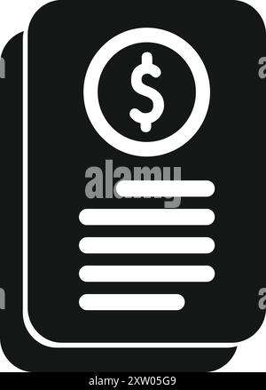Simple vector icon representing a financial report, ideal for websites and apps related to finance Stock Vector