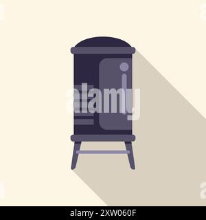 Sleek vector illustration of a water heater with a flame icon, in solid ...