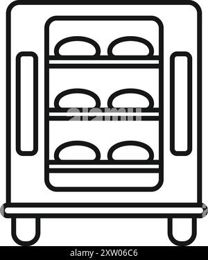 Professional kitchen equipment for storing dough in a warm place for fermentation Stock Vector