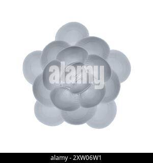 Polygonal model of seashells stacked on top of each other in a circle isolated on white background. Vector illustration. 3D. Stock Vector