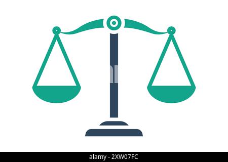 Scale of justice icon. icon related to law and justice. solid icon style. justice elements vector illustration Stock Vector