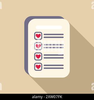 Wish list icon showing things people are wanting and hoping for in a visual very suitable for valentine's day Stock Vector
