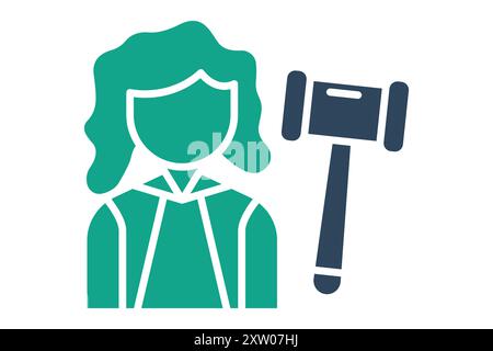 Judge icon. icon related to law and justice. solid icon style. justice elements vector illustration Stock Vector