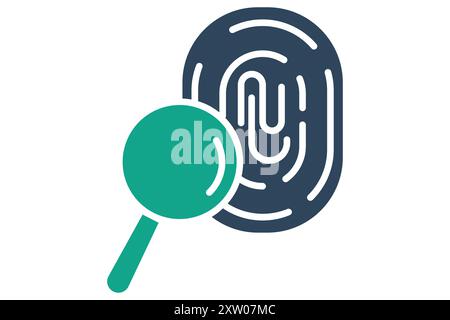 Fingerprint icon. icon related to law and justice. solid icon style. law elements vector illustration Stock Vector