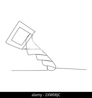 Key single line vector one continuous line drawing of key key line icon Stock Vector