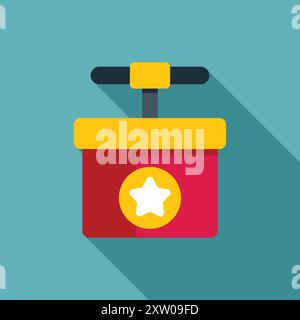 Red detonator plunger being pushed down, ready to explode Stock Vector