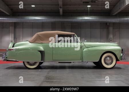 Lincoln Continental V12 Convertible Coupe - American Vintage Collector Car Produced in 1947. Stock Photo