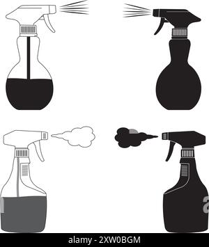 Water spray bottle silhouette vector art Stock Vector Image & Art - Alamy
