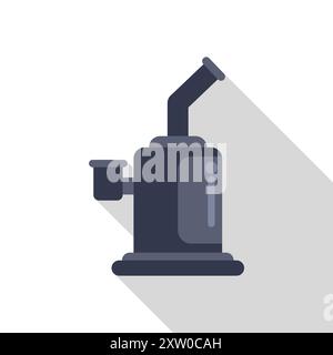Modern bong with a long shadow, perfect for representing cannabis use Stock Vector
