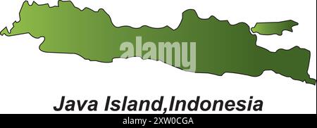 Map of Java Island vector illustration design Stock Vector