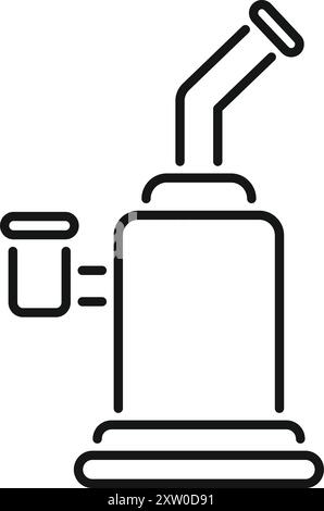 Simple outline design of a bong with a pipe, perfect for representing smoking accessories Stock Vector