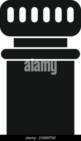 Simple vector icon representing a trash can equipped with a ventilation system, ideal for topics like waste management and odor control Stock Vector