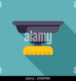 Icon of an agricultural drone spraying insecticide on crops, promoting efficient and technological farming practices Stock Vector